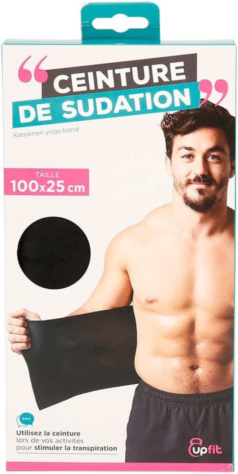 UPFIT 645870 Ceinture de Sudation Taille Unique – 100 x 25 cm – Bande Auto-agrippante – Néoprène – Effet Sauna Local – Entraînement Sport et Fitness – Noir