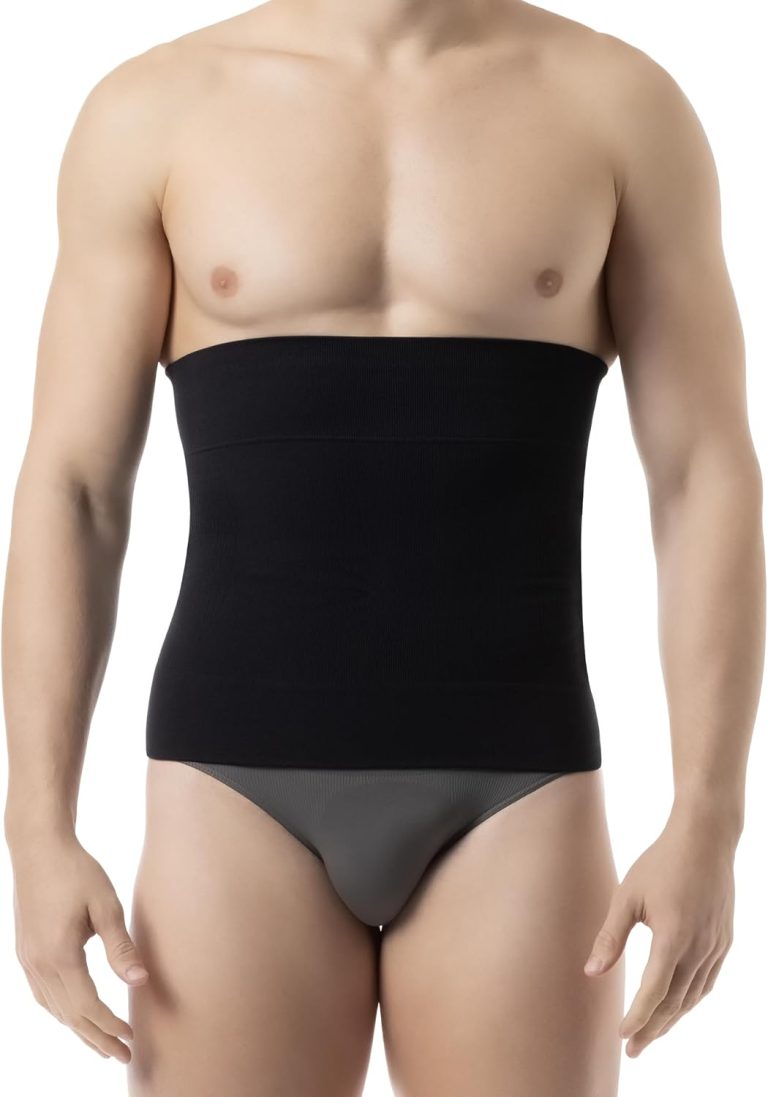 Farmacell 405 (Black, L) Gaine Ventre Plat Homme Maintien Abdominal, Made in Italy
